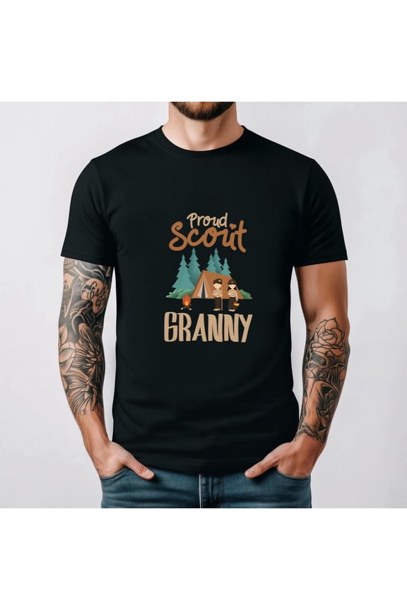 Proud Scout Granny Camping Leader Outdoor Adventure Life Nature Unisex T-Shirt, for men & women, up to size 5XL.
