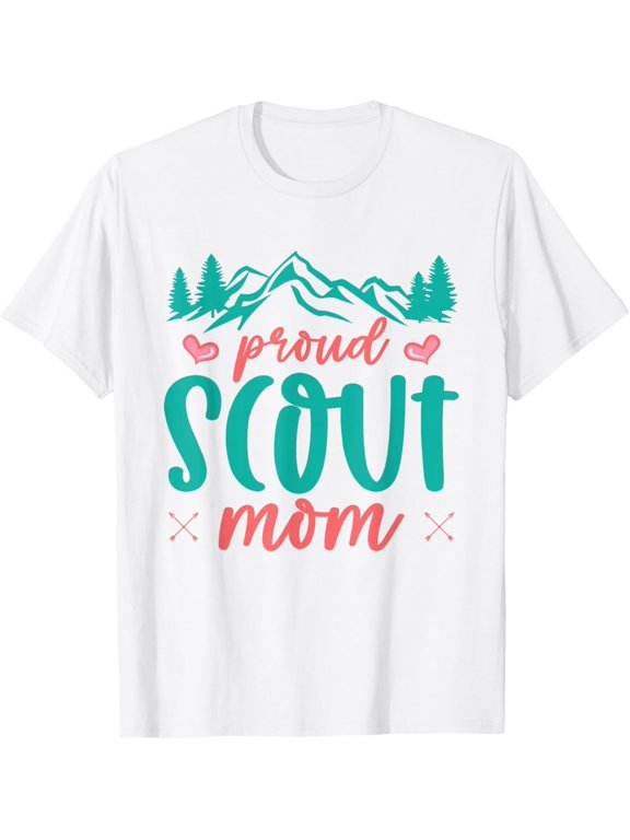 Proud Scout Mom Camping Adventure Outdoor Wildlife Scout T-Shirt mens t shirt,white,women,funny,misfits,men,journey