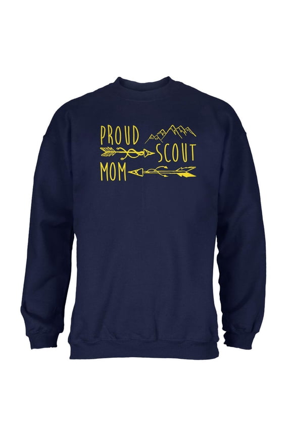 Proud Scout Mom Gold Mens Sweatshirt Navy LG