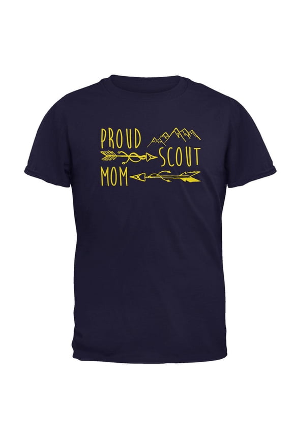 Proud Scout Mom Gold Mens T Shirt Navy MD