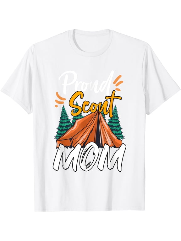 Proud Scout Mom Scouting The Leader Cub Camping T-Shirt mens t shirt,white,women,funny,misfits,men,journey