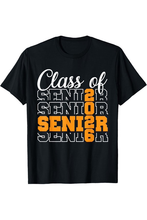 Proud Senior 2026 Graduation High School Class Of 26 Men T-Shirt All Size S-5Xl