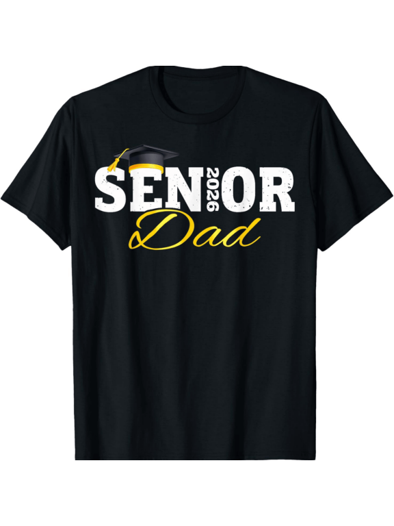 Proud Senior Dad Class of 2026 Graduation T-Shirt - Men's Retro Style Father's Day Gift Apparel