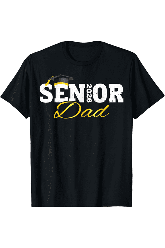 Proud Senior Dad Class of 2026 Graduation T-Shirt - Men's Retro Style Father's Day Gift Apparel