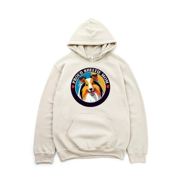 Proud Sheltie Mom Pop Art Sheepdog Pet Owner Funny Dog Lover Colorful Canine Hoodie, for men & women, up to size 5XL