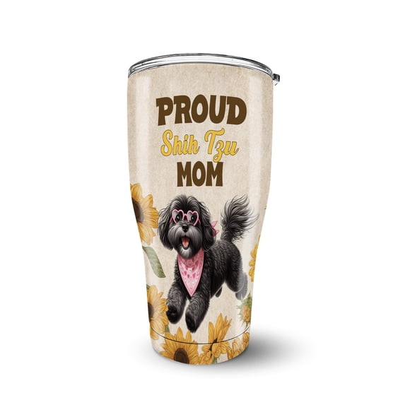Proud Shih Tzu Mom Happy Mother's Day with Love 30oz Stainless Steel Tumbler Insulated Cup with Lid Lion Dog Lover Gifts - 02003