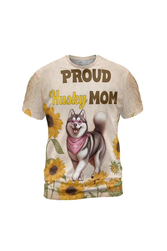 Proud Siberian Husky Mom Happy Mother's Day with Love All Over Print 3D Shirt Unisex Merch Husky Dog Lover Gifts - 02003