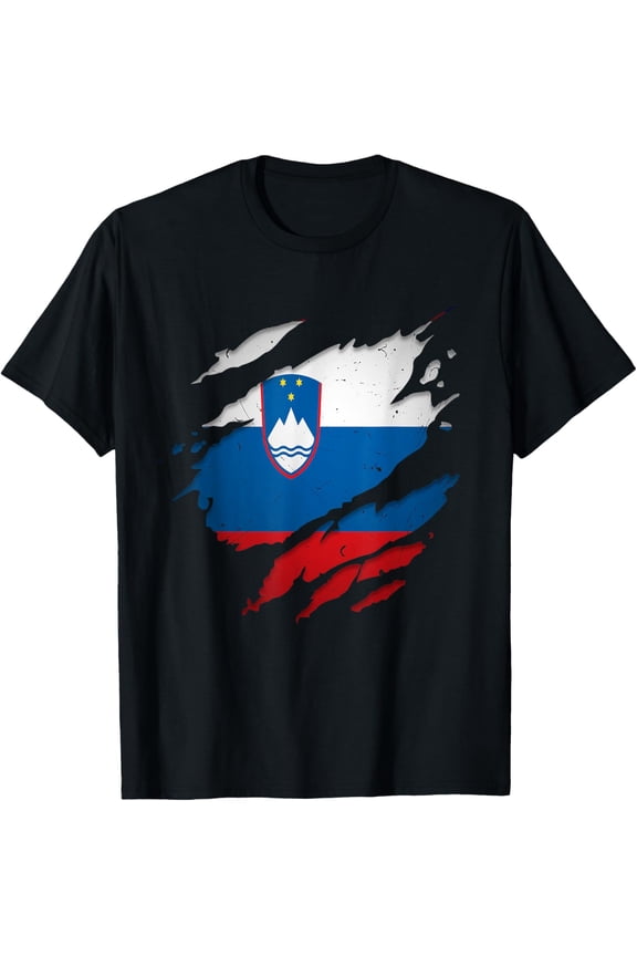 Proud Slovenian Shirts | Torn Ripped Slovenia Flag T-Shirt mens t shirt，black，women，funny，misfits，men，journey，t-shirt