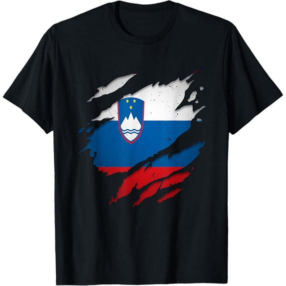 Proud Slovenian Shirts | Torn Ripped Slovenia Flag T-Shirt mens t shirt,black,women,funny,misfits,men,journey,t-shirt