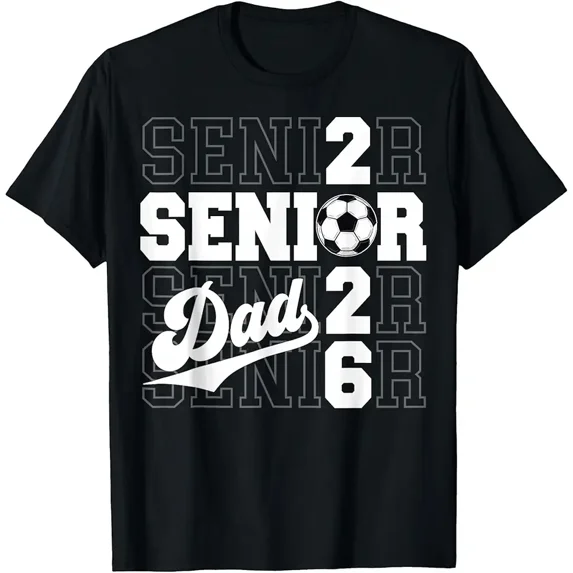 Proud Soccer Dad Senior 2026 Graduation Class of 2026 Father Graphic T-Shirt Retro Sports Fan Apparel