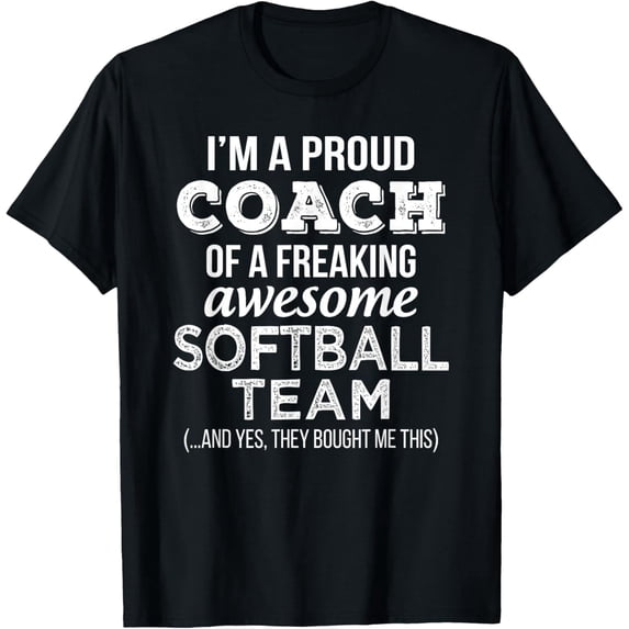 Proud Softball Coach Funny Gift T-Shirt Awesome Team Appreciation Men Women Apparel Retro Style Graphic Tee