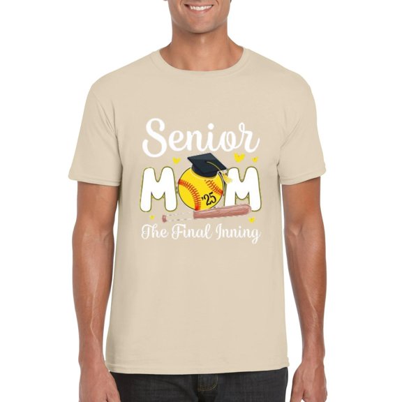 Proud Softball Senior Mom 2025 Graduation Final Inning T-Shirt, for men & women, up to size 5XL