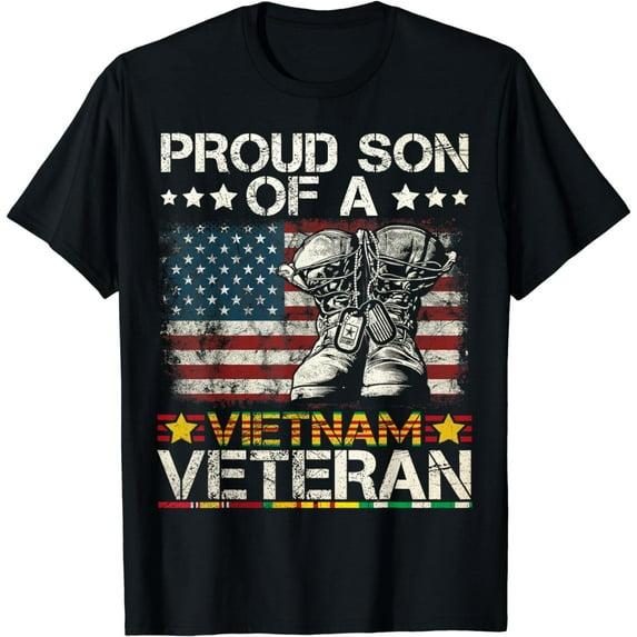 Proud Son Of Vietnam Veteran US Flag T-Shirt
