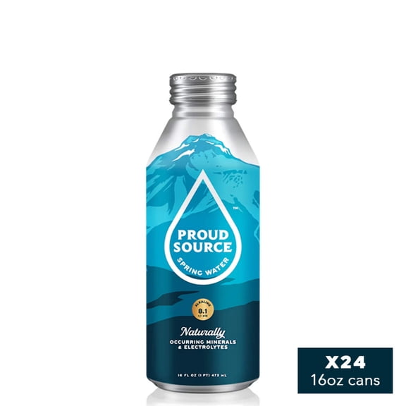 Proud Source Alkaline Spring Water - 16 oz Bottles, 24 Pack