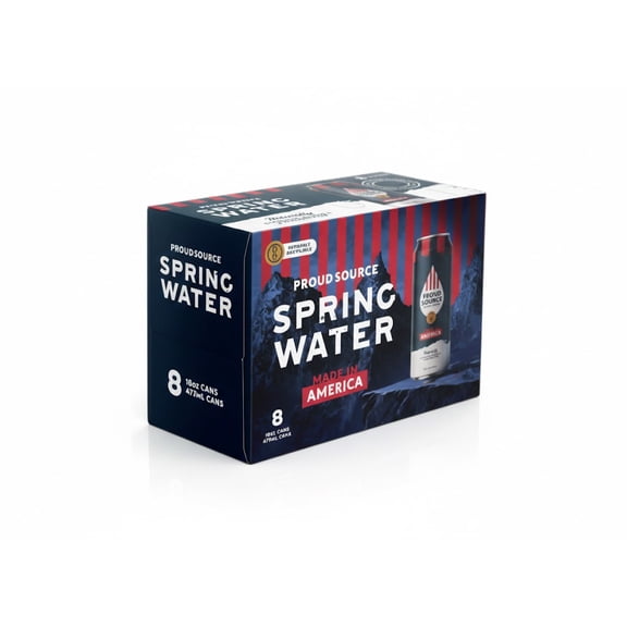 Proud Source Alkaline Spring Water | 16 oz Bottles | 8-Pack | Made in USA