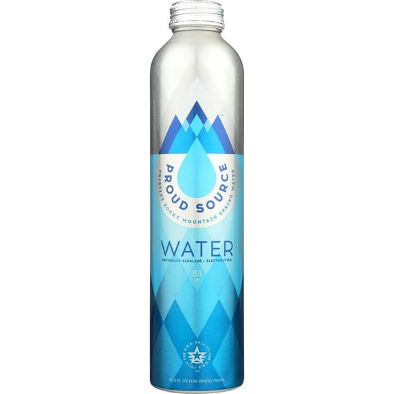 Proud Source Rocky Mountain Spring Water, 25.36 Fluid Ounce -- 12 per Case.