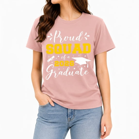Proud Squad of a 2026 Graduate T-Shirt, Graduation 2026 Shirt, Family Support Senior Tee, Unisex Cotton Shirt