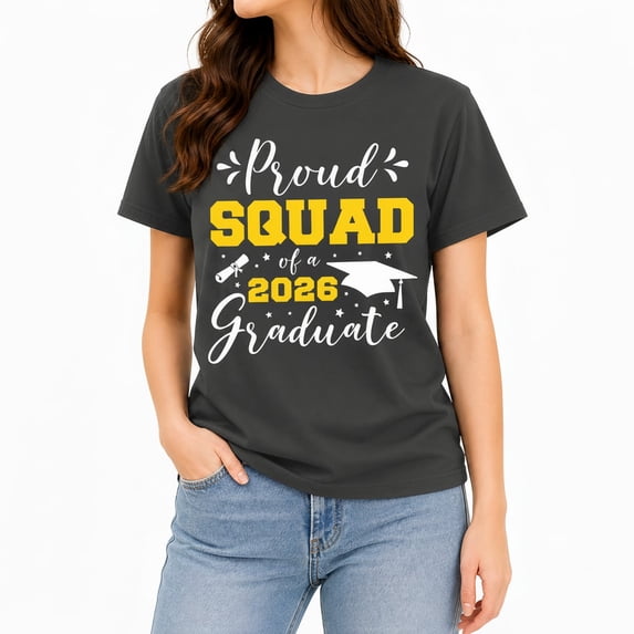 Proud Squad of a 2026 Graduate T-Shirt, Graduation 2026 Shirt, Family Support Senior Tee, Unisex Cotton Shirt