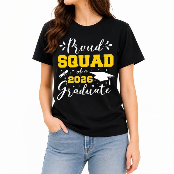 Proud Squad of a 2026 Graduate T-Shirt, Graduation 2026 Shirt, Family Support Senior Tee, Unisex Cotton Shirt