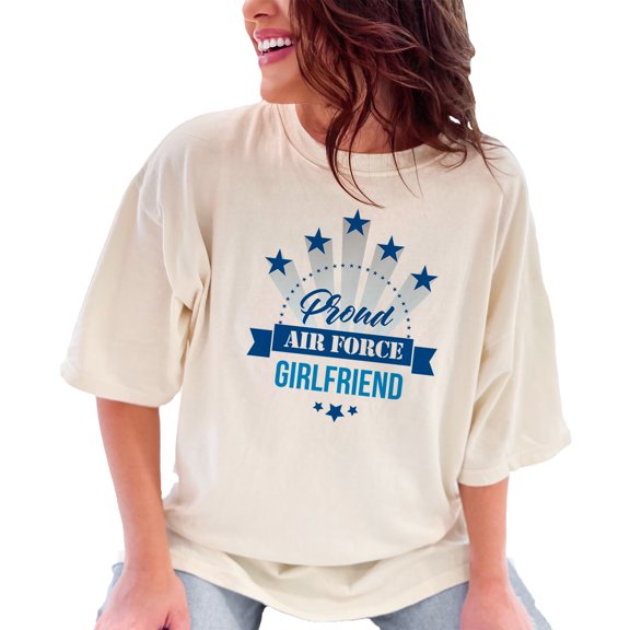 Proud Supportive Air Force Girlfriend, Ivory Comfort Colors T-Shirt, XL
