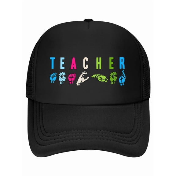 Proud Teacher ASL Sign Language Gestures Baseball Cap