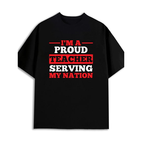 Proud Teacher T-Shirt 180G 100% Cotton 180G 100% Cotton men plus size limited edition high quality black Basic Unisex Shirt Short Sleeve tshirts new years gifts