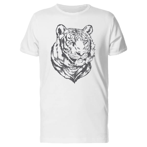 Proud Tiger Ink Drawing T-Shirt Men -Image by Shutterstock, Male Small