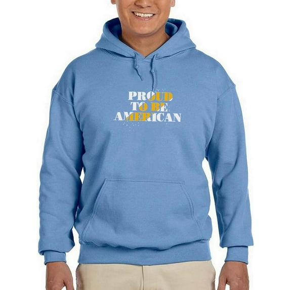 Proud To Be American Gold Hoodie Men -Image by Shutterstock, Male 4X-Large