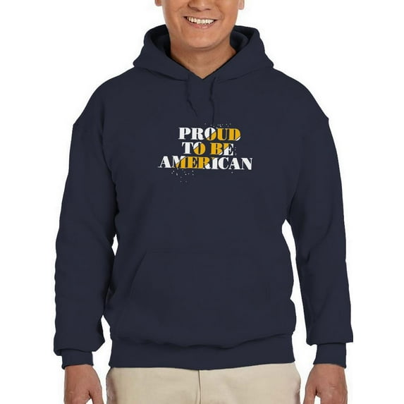 Proud To Be American Gold Hoodie Men -Image by Shutterstock, Male 5X-Large
