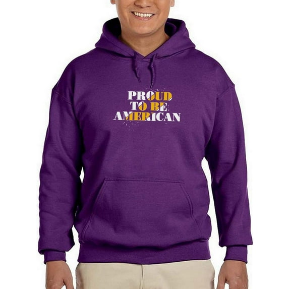 Proud To Be American Gold Hoodie Men -Image by Shutterstock, Male x-Large