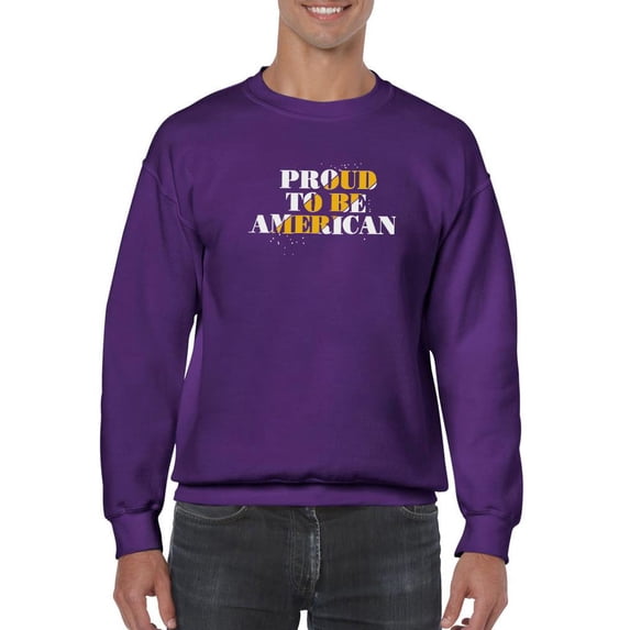 Proud To Be American Gold Sweatshirt Men -Image by Shutterstock, Male Large
