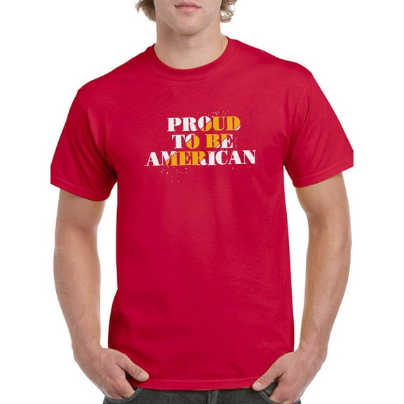 Proud To Be American Gold T-Shirt Men -Image by Shutterstock, Male Small