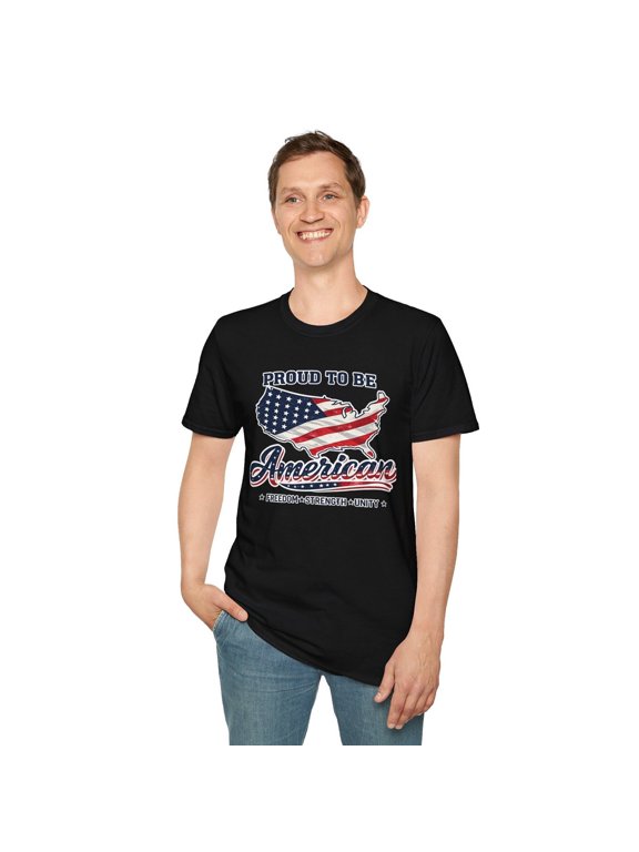 Proud To Be American USA Flag Map T-Shirt