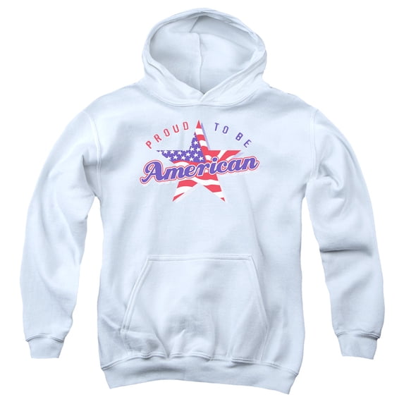 - Proud To Be American - Youth Hooded Sweatshirt - Large