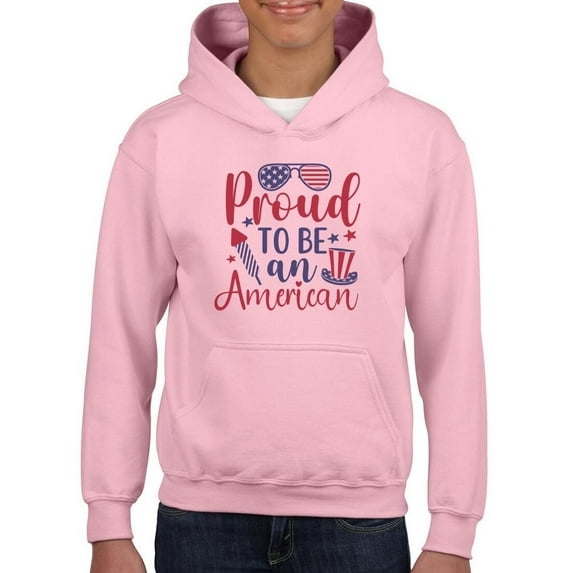 Proud To Be An American Hoodie Juniors -Image by Shutterstock, Large