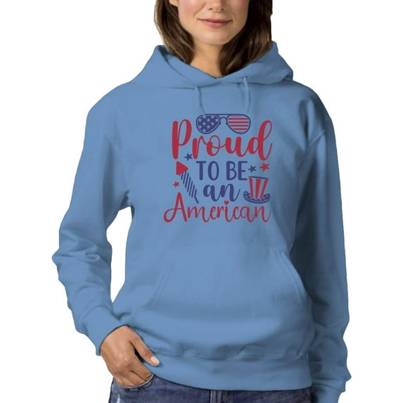 Proud To Be An American Hoodie Women -Image by Shutterstock, Female Large
