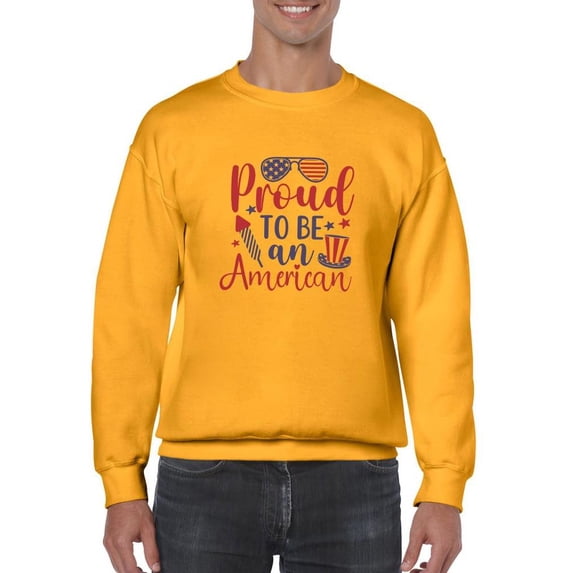 Proud To Be An American Sweatshirt Men -Image by Shutterstock, Male XX-Large