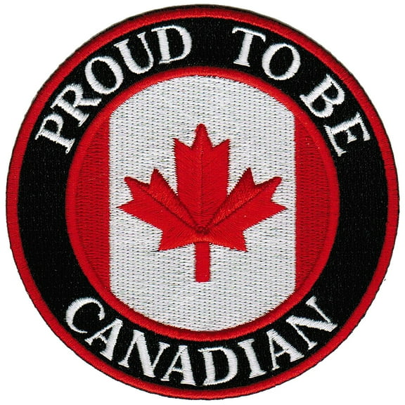 Proud To Be Canadian Iron-On Embroidered Biker Patch