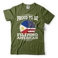 thumbnail image 1 of Proud To Be Filipino American Shirt USA Philippines T-Shirt America Philippines Patriotic Shirt (XX-Large Military Green), 1 of 6