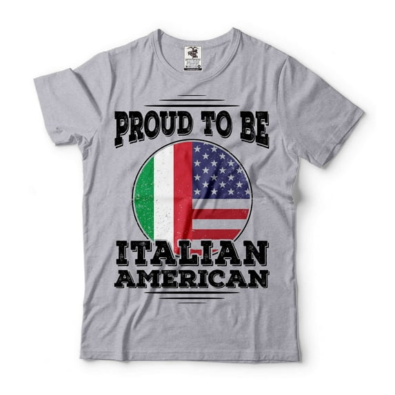 Proud To Be Italian American Shirt Italy America Patriotic Shirt Italian Gifts Italian Shirts (Medium Grey)