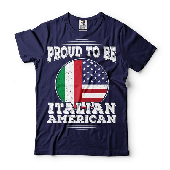 Proud To Be Italian American Shirt Italy America Patriotic Shirt Italian Gifts Italian Shirts (Medium Navy Blue)