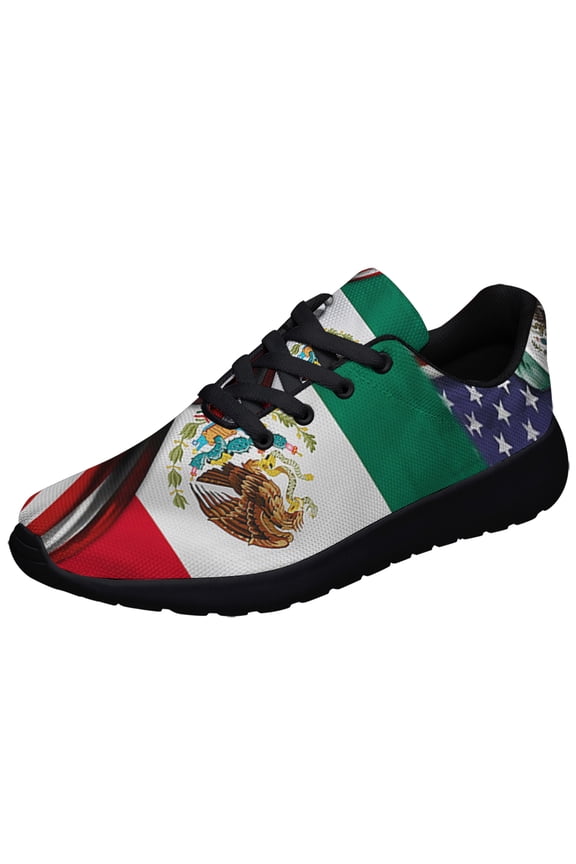 Proud To Be Mexican American Shoes Sneakers for Women Men Black Size 4
