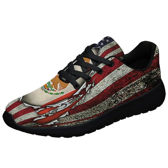 Proud To Be Mexican American flag Shoes Sneakers Black Size 8