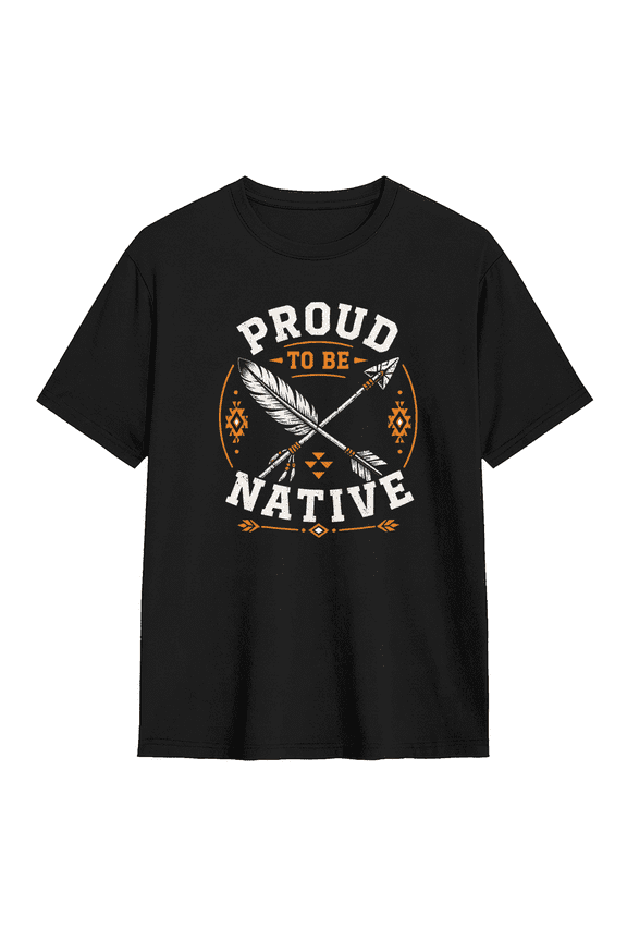 Proud To Be Native American Arrow Cool Graphic Tee for Men and Women, Witty Road Trip Cotton Short Sleeves T-Shirt