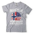 thumbnail image 1 of Proud To Be Norwegian American Shirt Norway National Patriotic Shirt Norway America USA Shirt (3X-Large Grey), 1 of 6