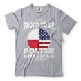 thumbnail image 1 of Proud To Be Polish American Shirt Poland Patriotic Shirt Poland National Flag Tee USA Poland Shirt (4X-Large Grey), 1 of 6