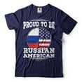 thumbnail image 1 of Proud To Be Russian American Shirt Russian Gifts Russian Shirt Russia Flag Shirt Russian Shirts (Large Navy Blue), 1 of 6