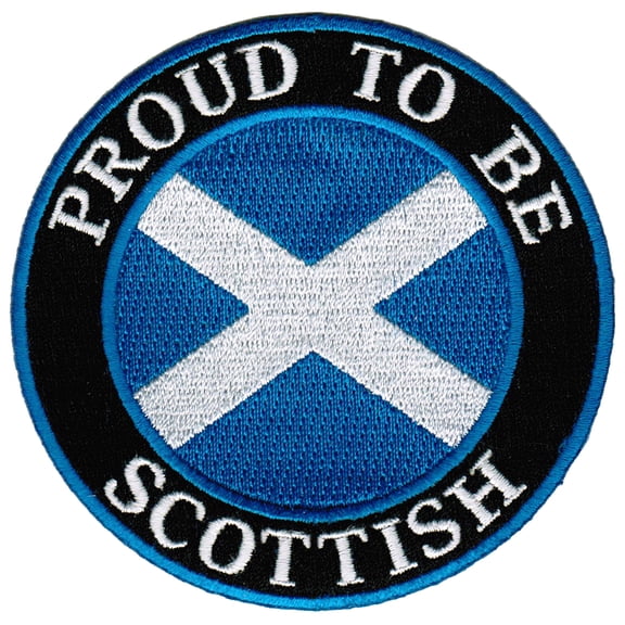 Proud To Be Scottish Iron-On Embroidered Biker Patch