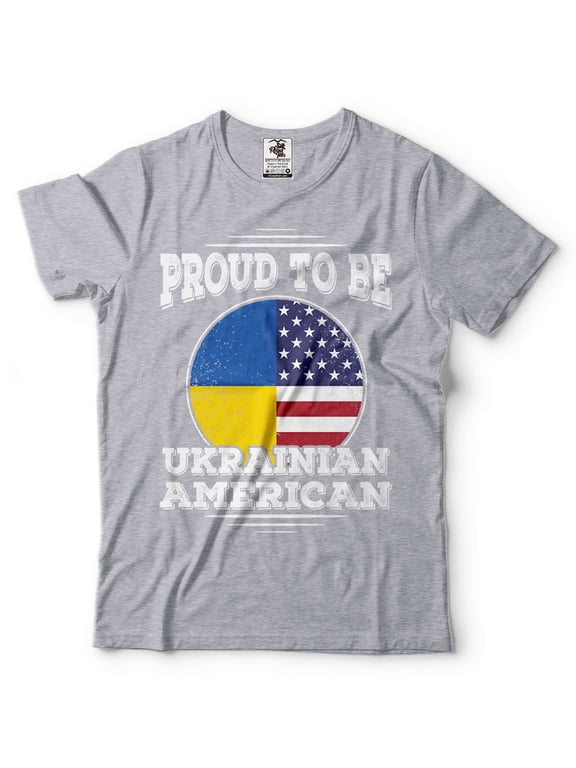 Proud To Be Ukrainian American Shirt Ukraine America Patriotic Shirt USA Ukraine Shirt Ukraine Shirt (Small Grey)