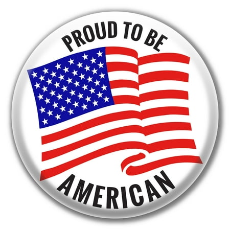 Proud To be American Button with Magnetic Back
